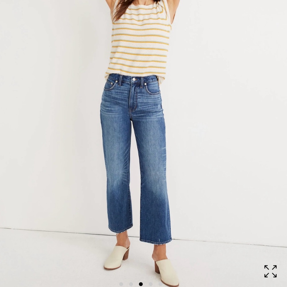 Madewell Slim Wide Leg Crop Jeans in Garrett Wash